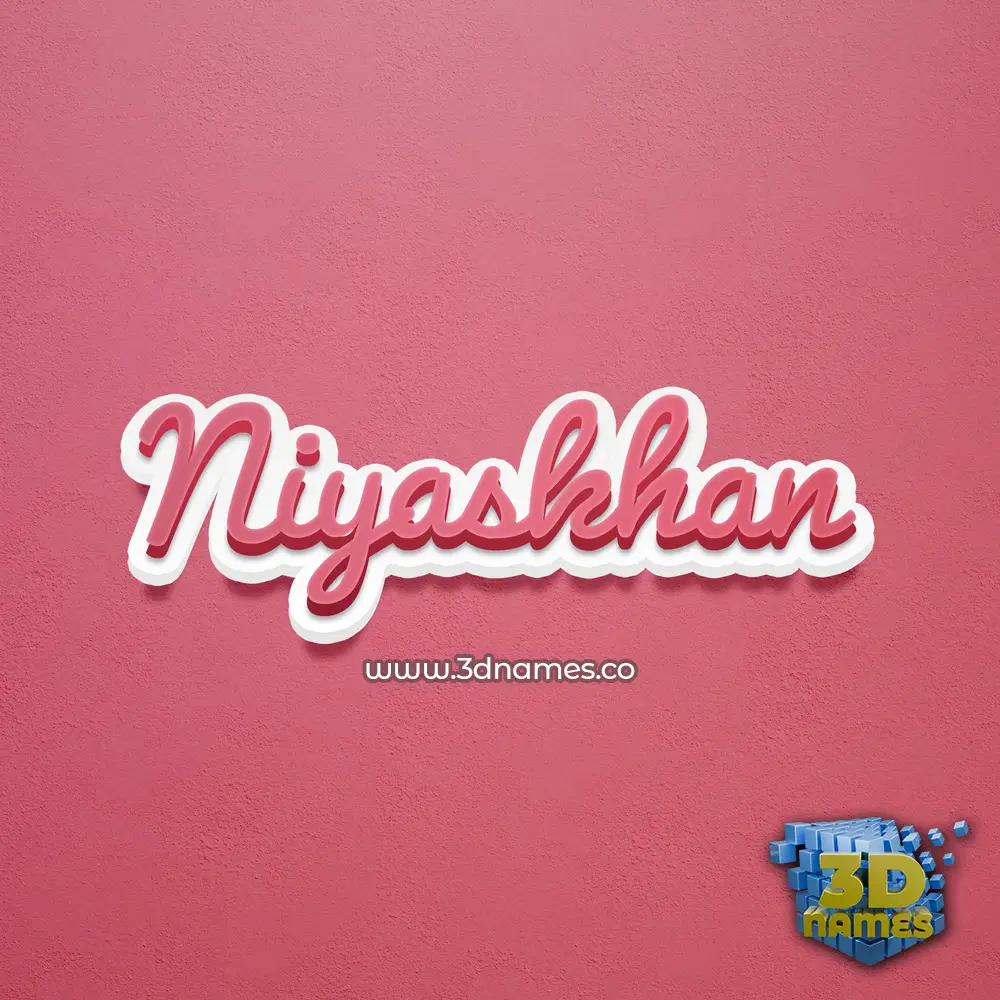 niyaskhan in Red Scribble style - 3D name wallpaper