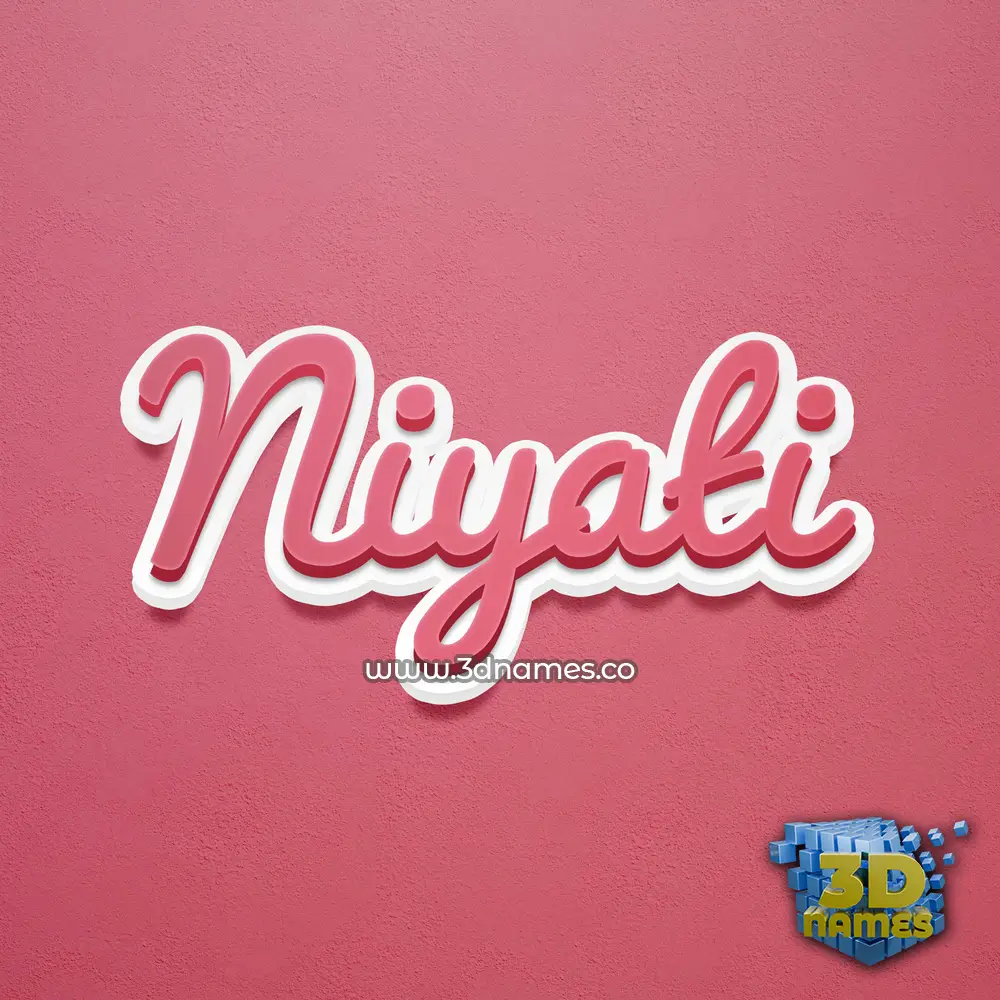 niyati in Red Scribble style - 3D name wallpaper
