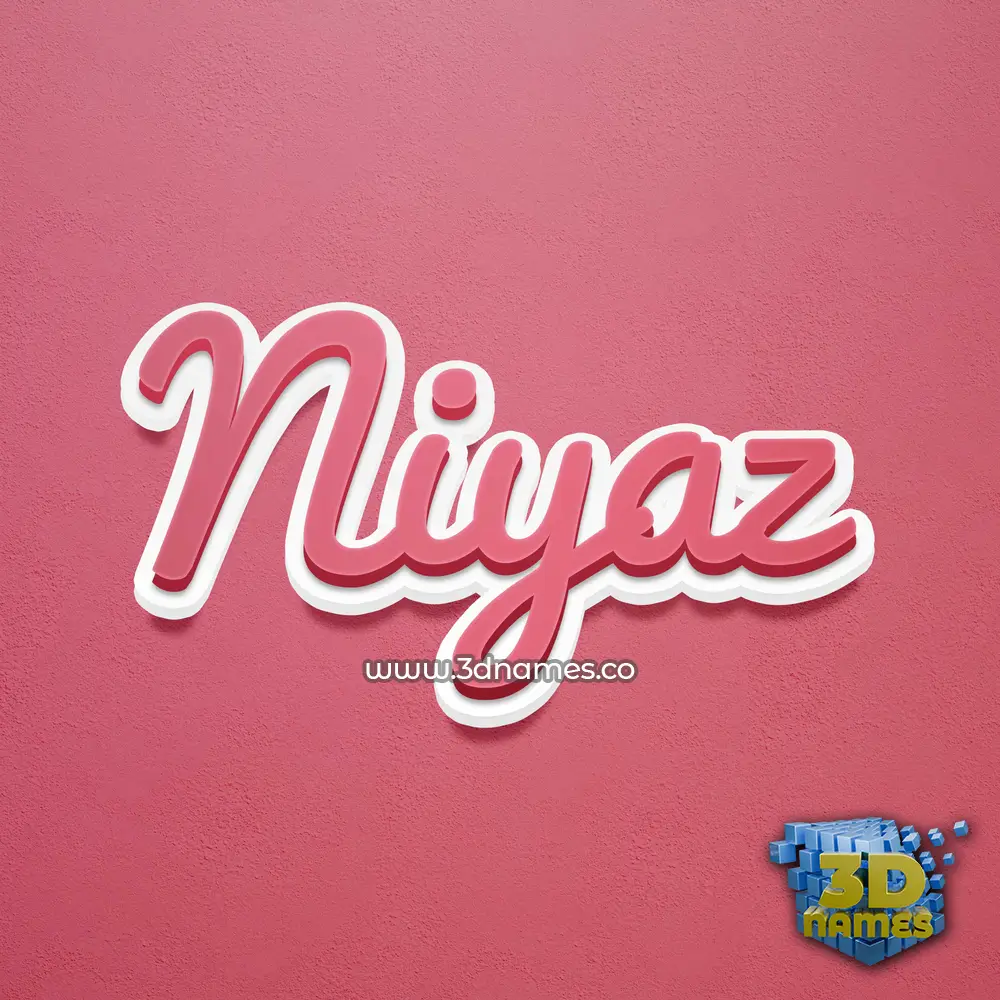 niyaz in Red Scribble style - 3D name wallpaper