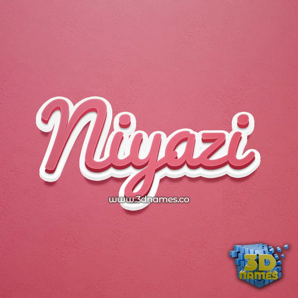 niyazi in Red Scribble style - 3D name wallpaper