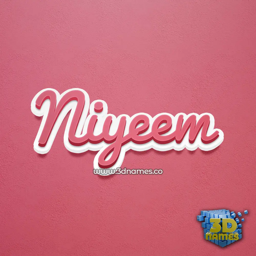 niyeem in Red Scribble style - 3D name wallpaper
