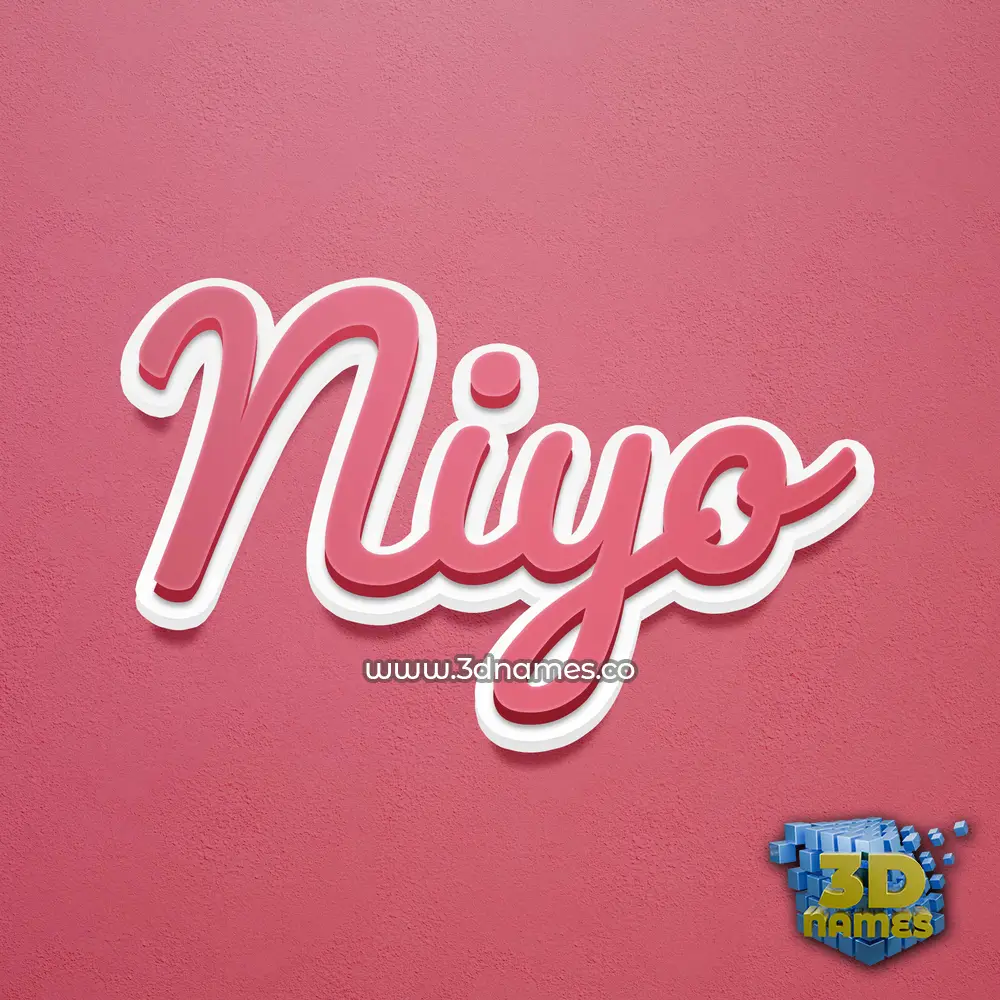 niyo in Red Scribble style - 3D name wallpaper