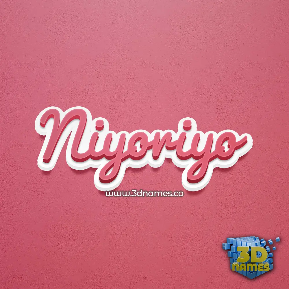 niyoriyo in Red Scribble style - 3D name wallpaper