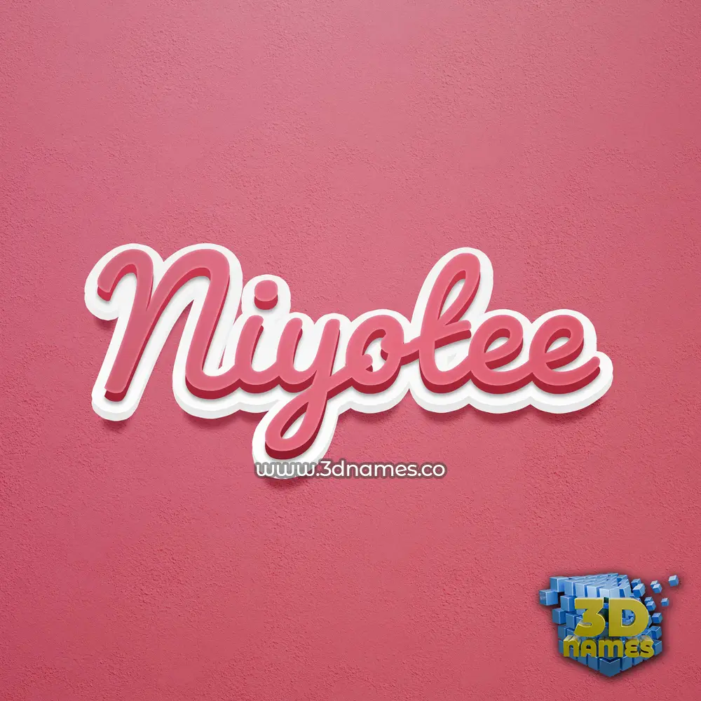 niyotee in Red Scribble style - 3D name wallpaper