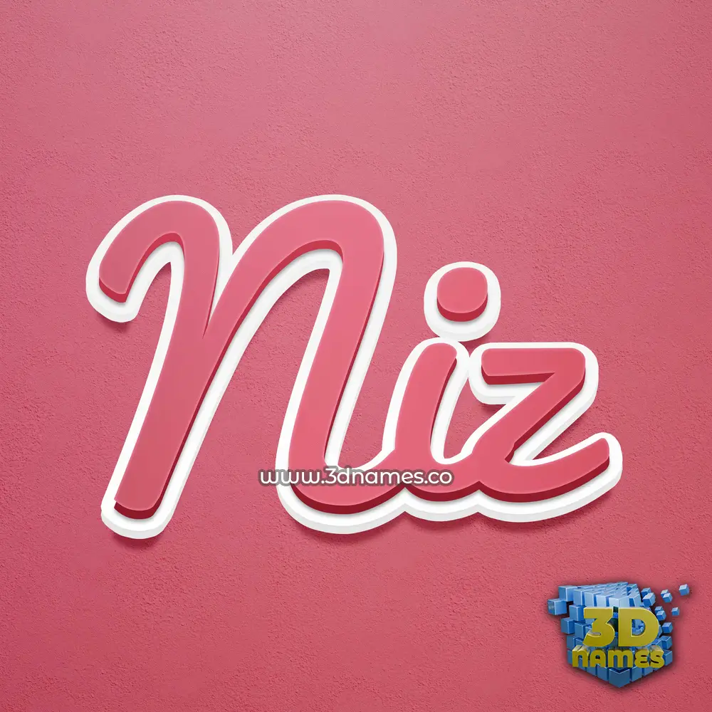 niz in Red Scribble style - 3D name wallpaper