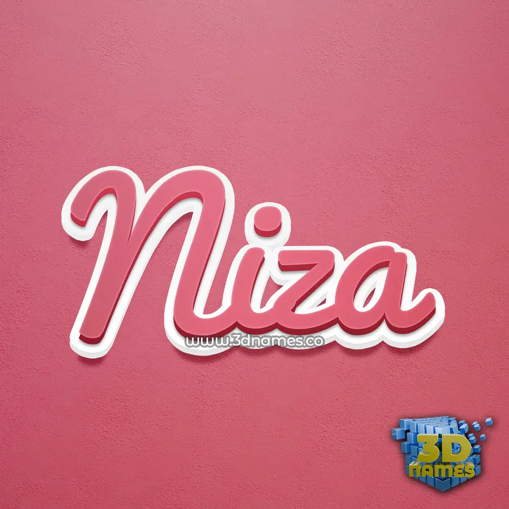 niza in Red Scribble style - 3D name wallpaper