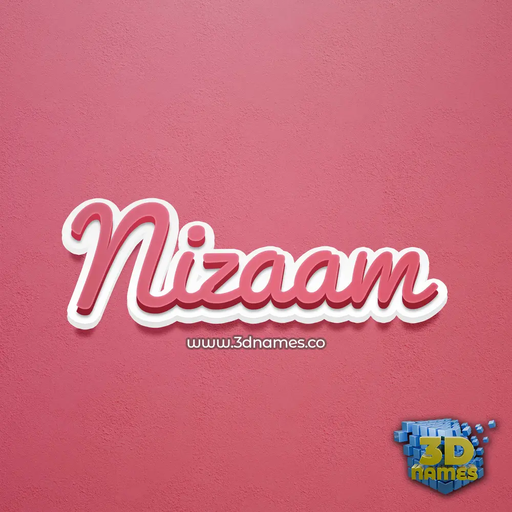 nizaam in Red Scribble style - 3D name wallpaper