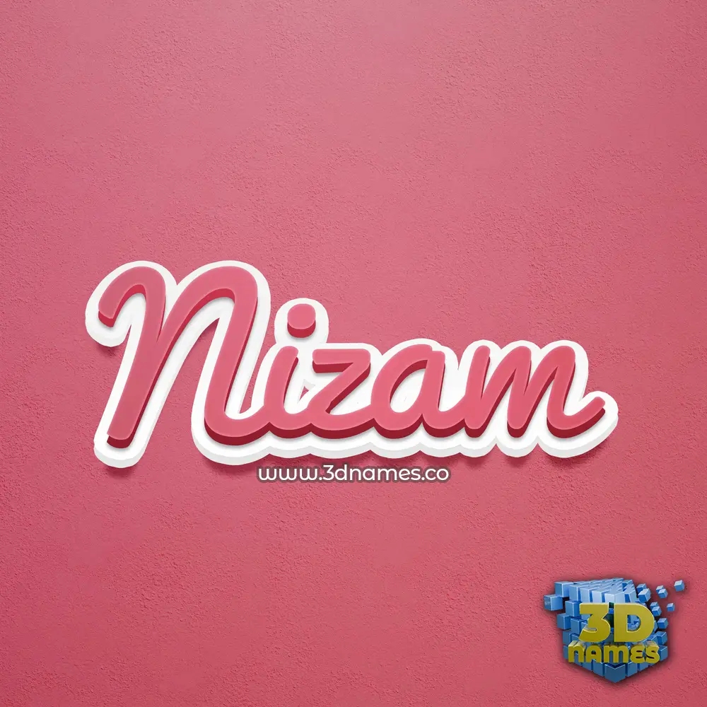 nizam in Red Scribble style - 3D name wallpaper