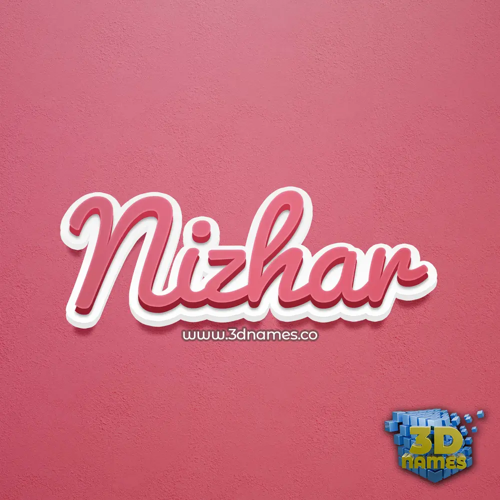 nizhar in Red Scribble style - 3D name wallpaper