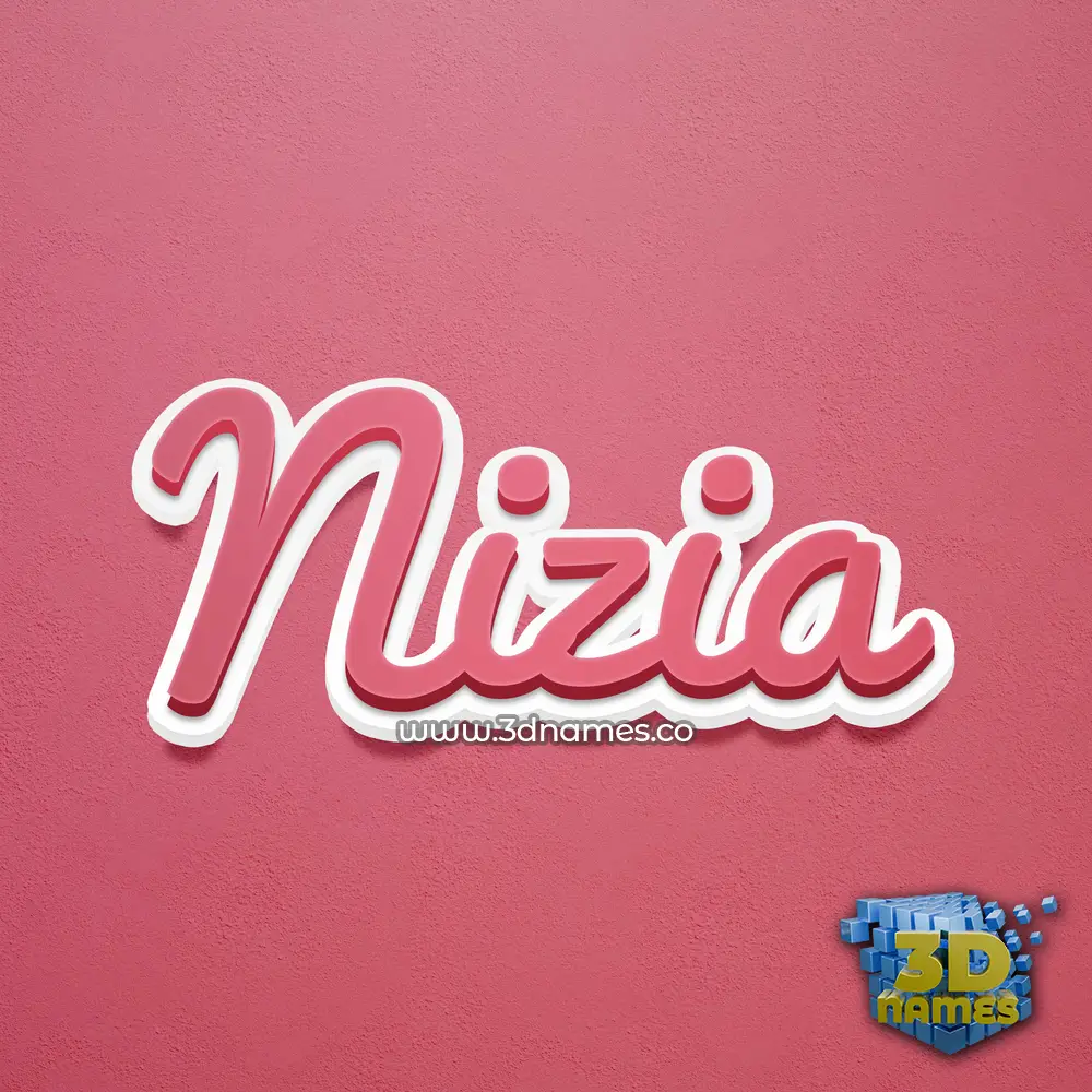nizia in Red Scribble style - 3D name wallpaper