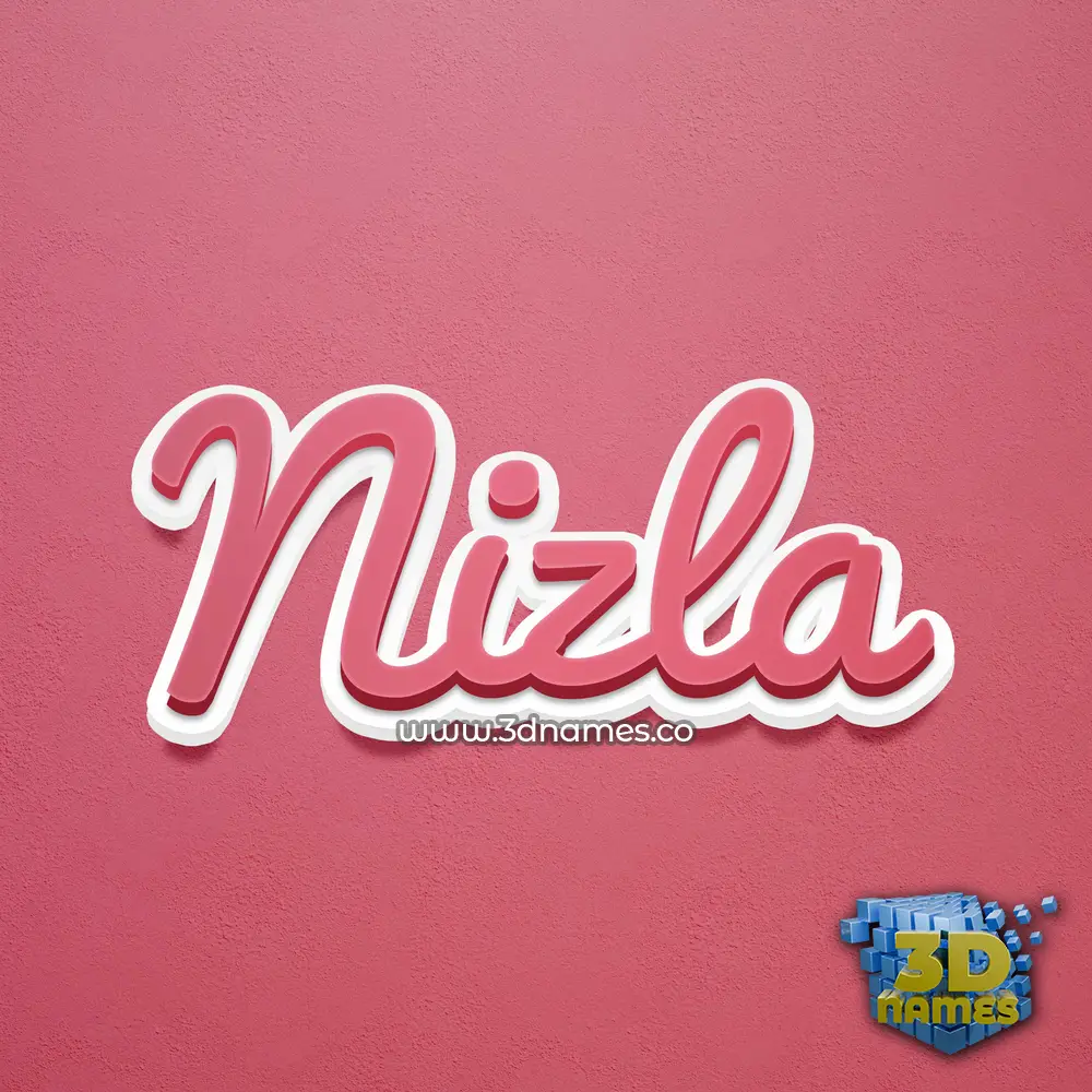 nizla in Red Scribble style - 3D name wallpaper