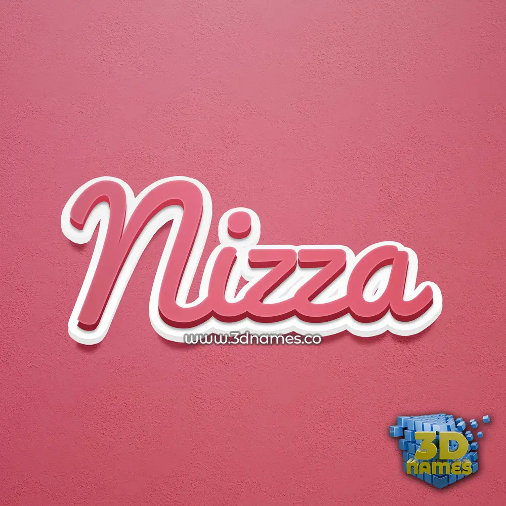 nizza in Red Scribble style - 3D name wallpaper