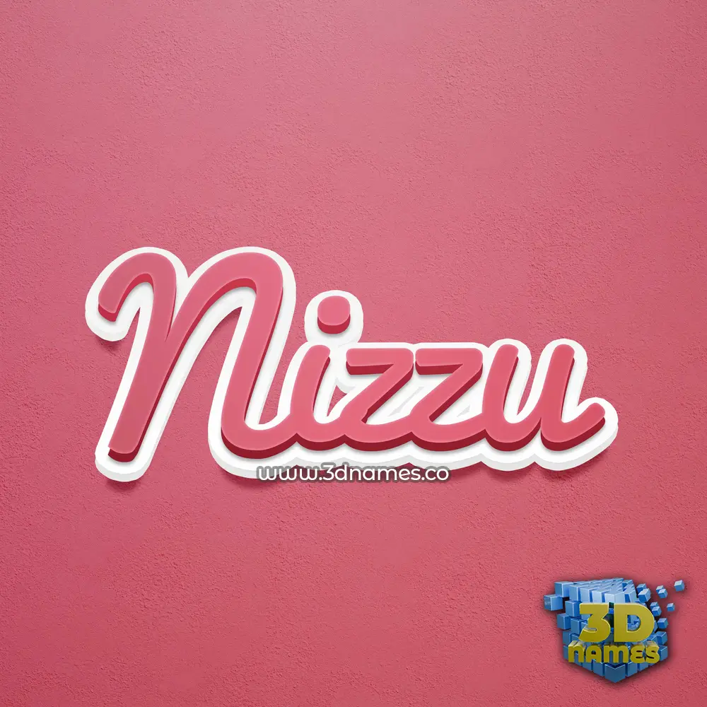 nizzu in Red Scribble style - 3D name wallpaper