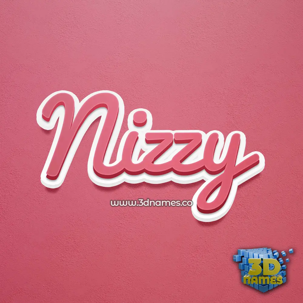 nizzy in Red Scribble style - 3D name wallpaper