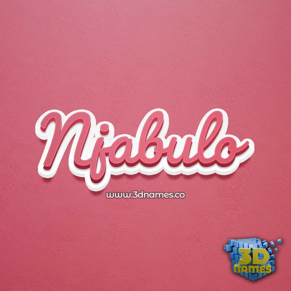 njabulo in Red Scribble style - 3D name wallpaper