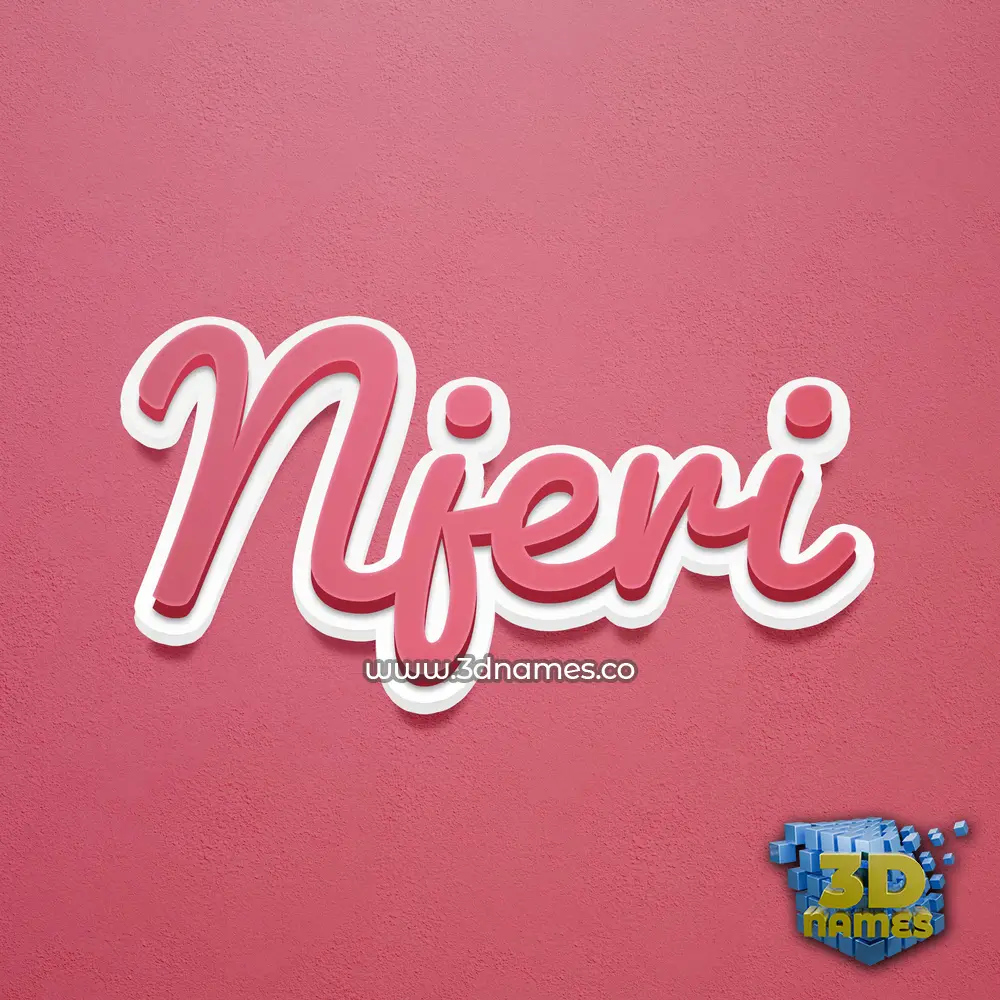 njeri in Red Scribble style - 3D name wallpaper