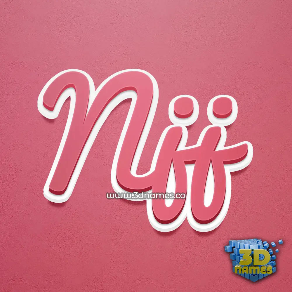 njj in Red Scribble style - 3D name wallpaper