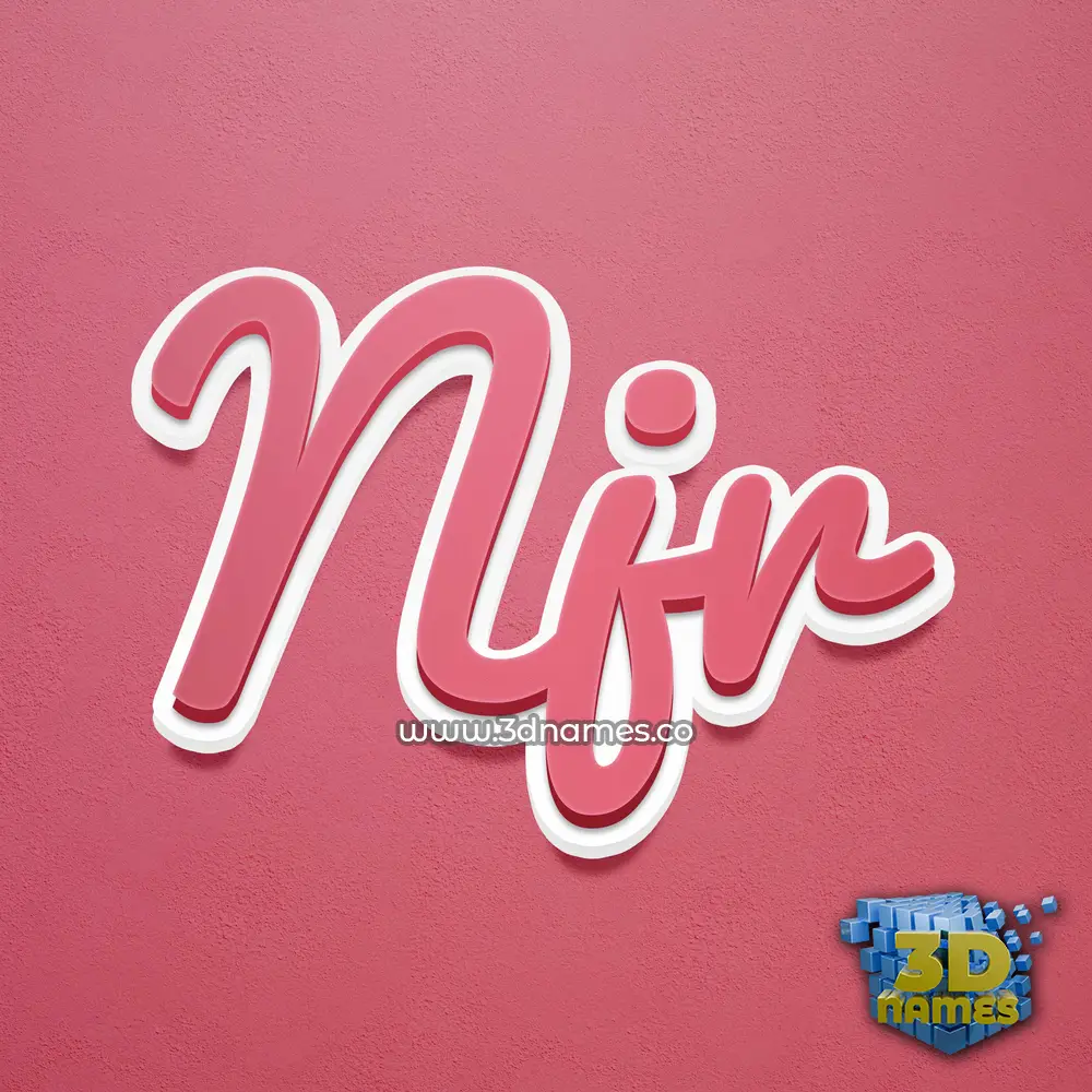 njr in Red Scribble style - 3D name wallpaper