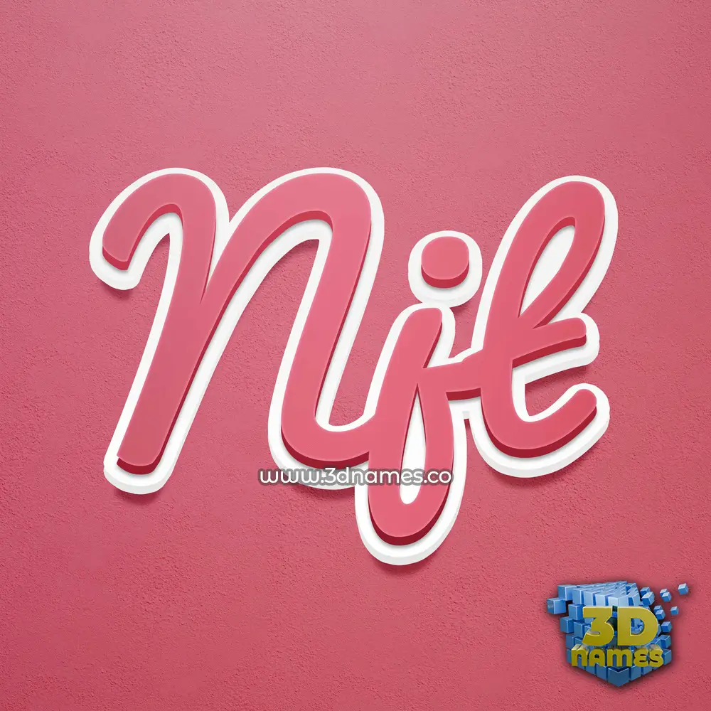 njt in Red Scribble style - 3D name wallpaper
