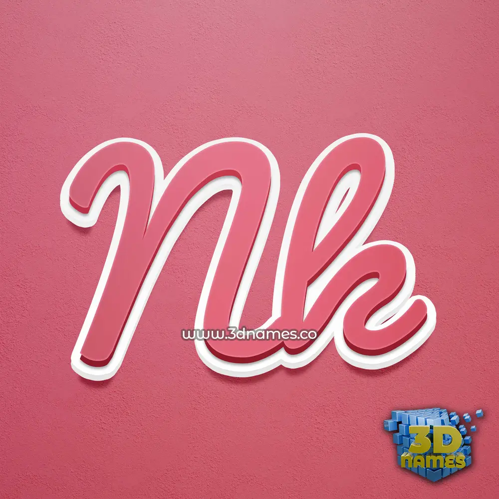 nk in Red Scribble style - 3D name wallpaper