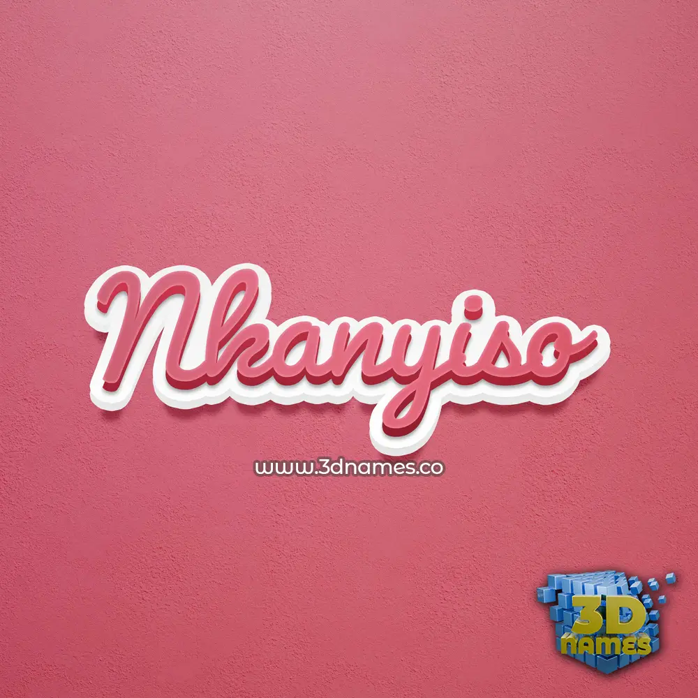 nkanyiso in Red Scribble style - 3D name wallpaper