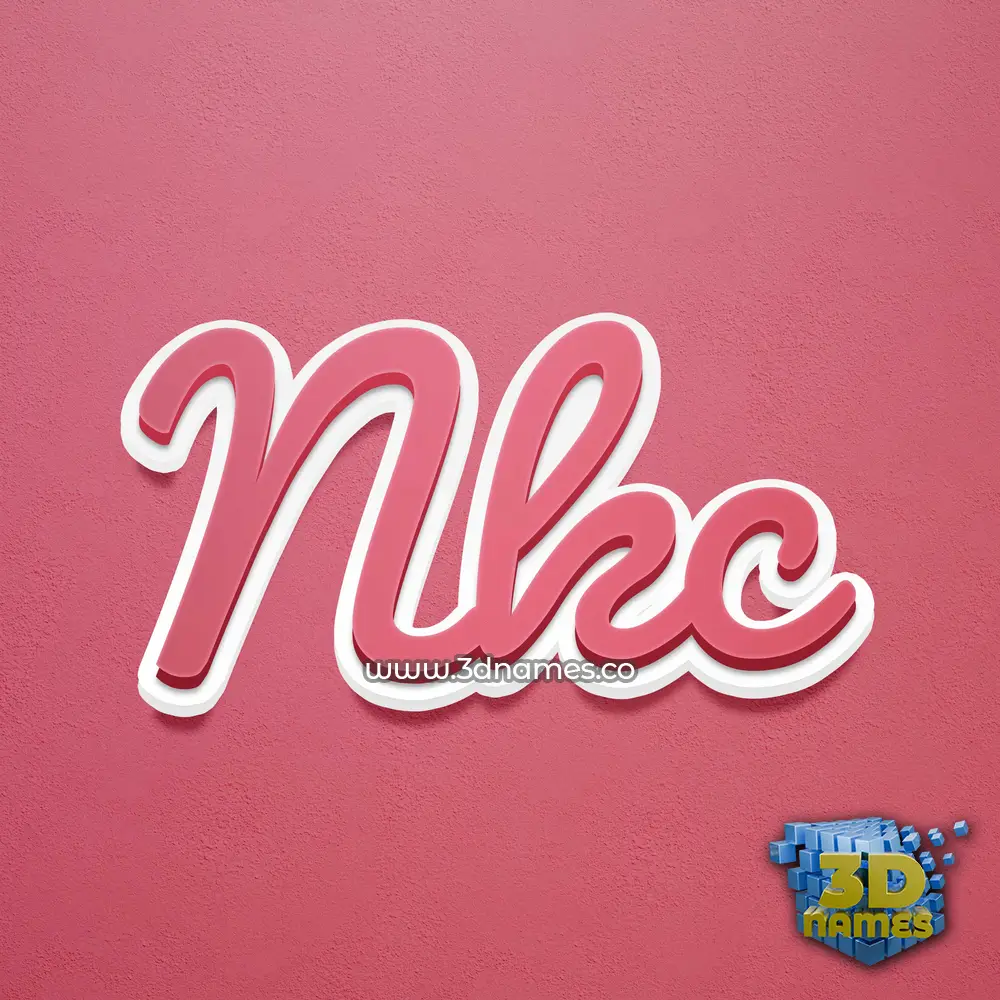 nkc in Red Scribble style - 3D name wallpaper