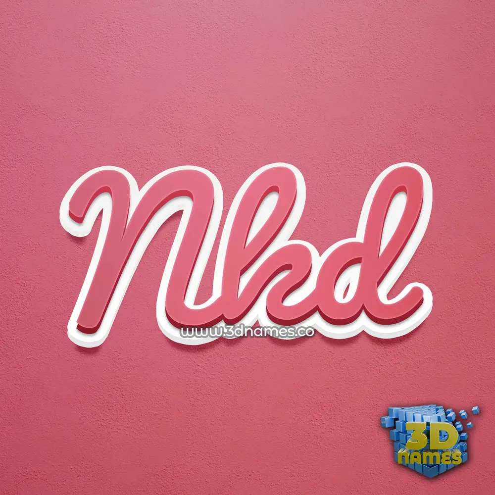 nkd in Red Scribble style - 3D name wallpaper