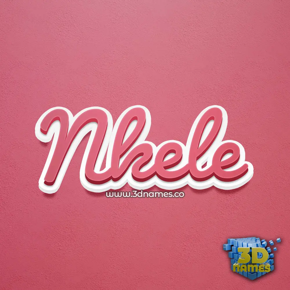 nkele in Red Scribble style - 3D name wallpaper