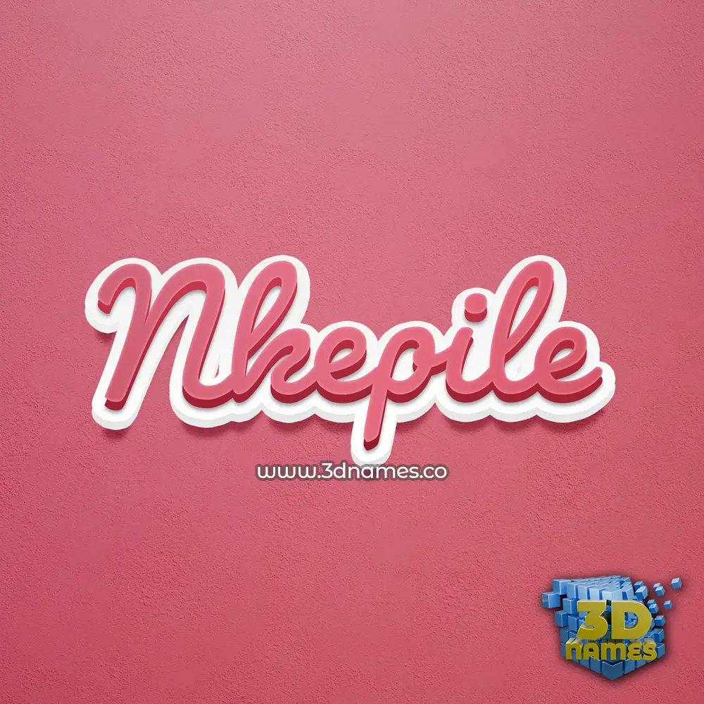 nkepile in Red Scribble style - 3D name wallpaper