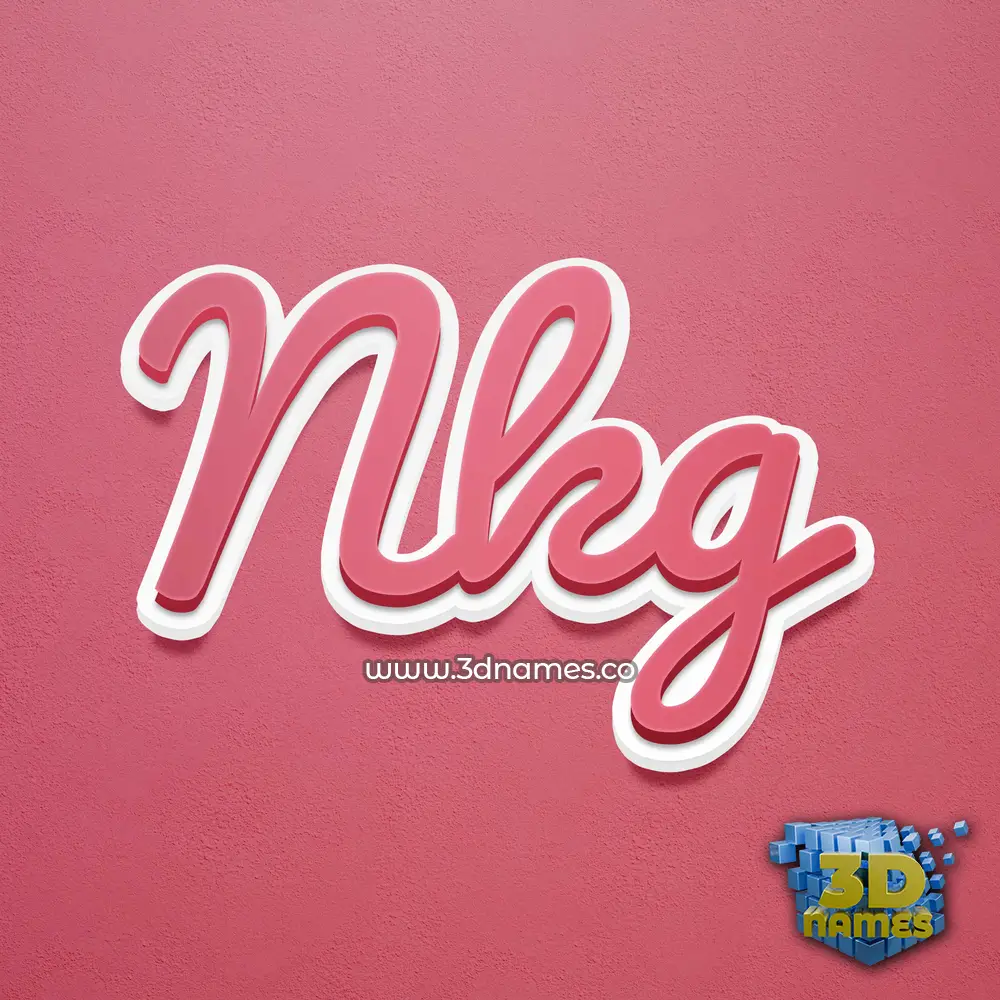 nkg in Red Scribble style - 3D name wallpaper