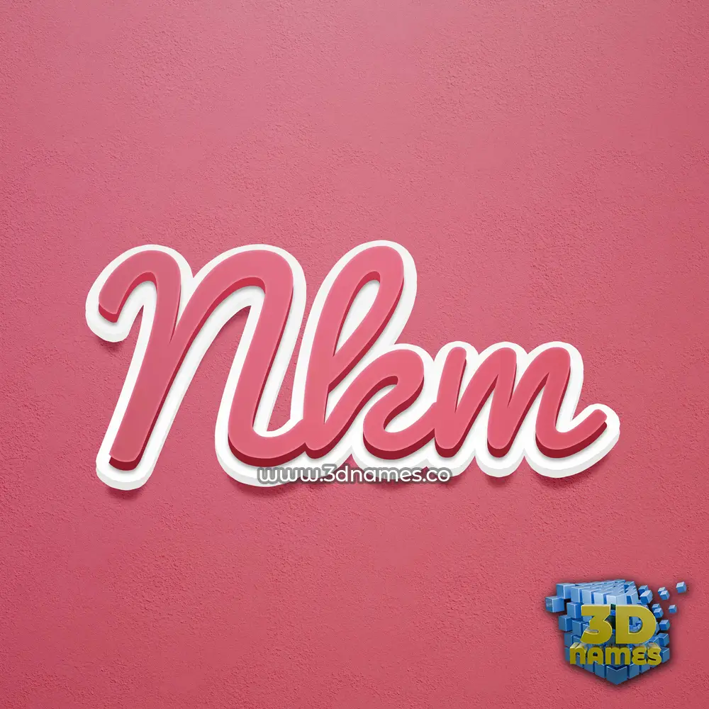nkm in Red Scribble style - 3D name wallpaper
