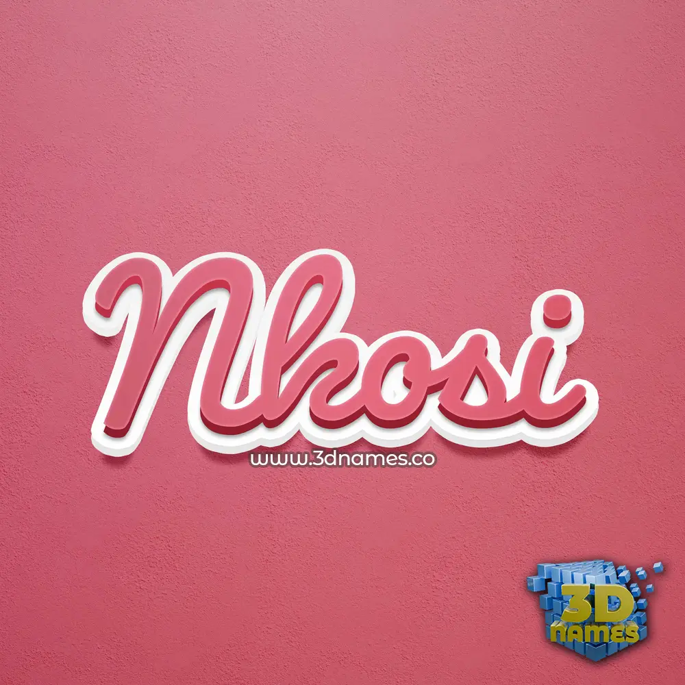 nkosi in Red Scribble style - 3D name wallpaper