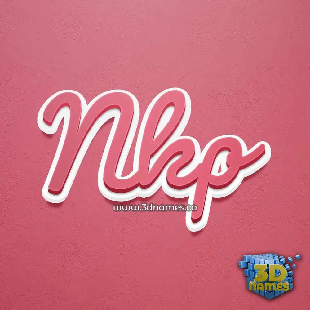 nkp in Red Scribble style - 3D name wallpaper