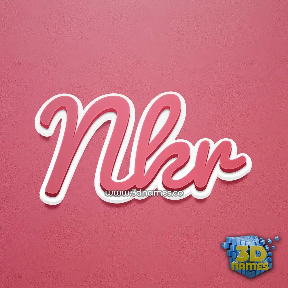 nkr in Red Scribble style - 3D name wallpaper