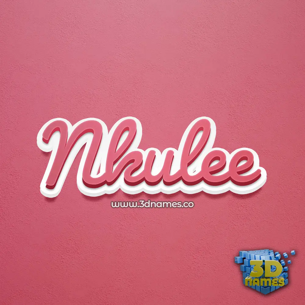nkulee in Red Scribble style - 3D name wallpaper