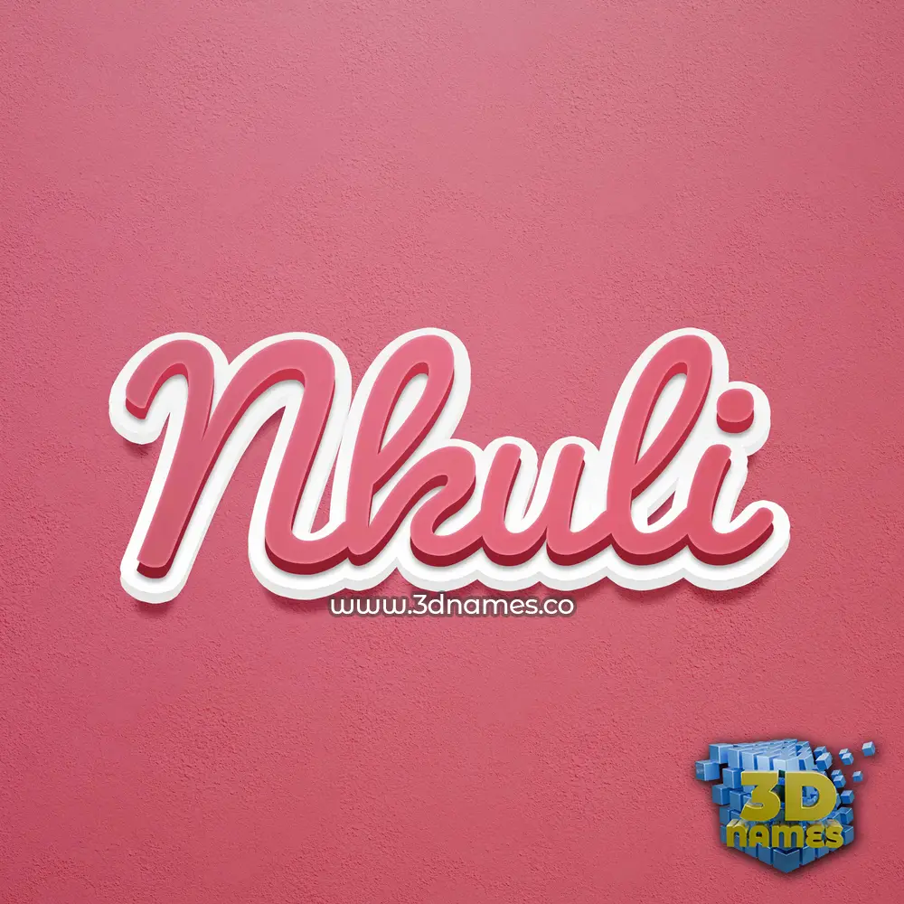 nkuli in Red Scribble style - 3D name wallpaper
