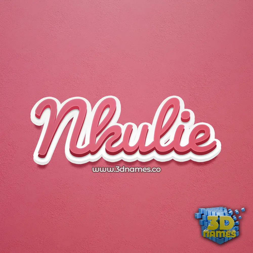 nkulie in Red Scribble style - 3D name wallpaper