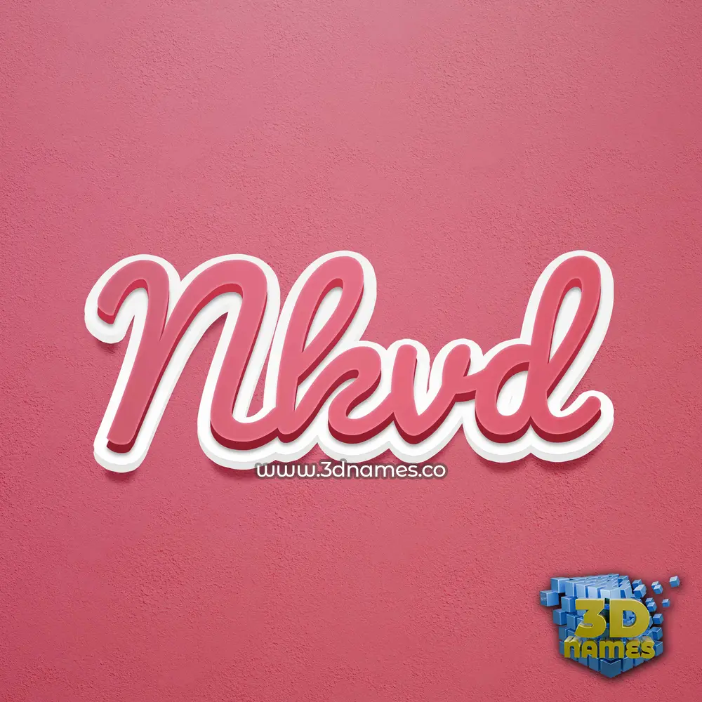 nkvd in Red Scribble style - 3D name wallpaper