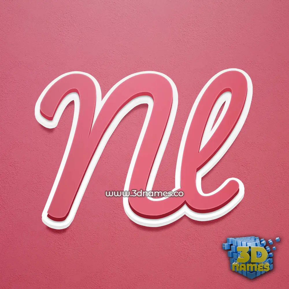 nl in Red Scribble style - 3D name wallpaper
