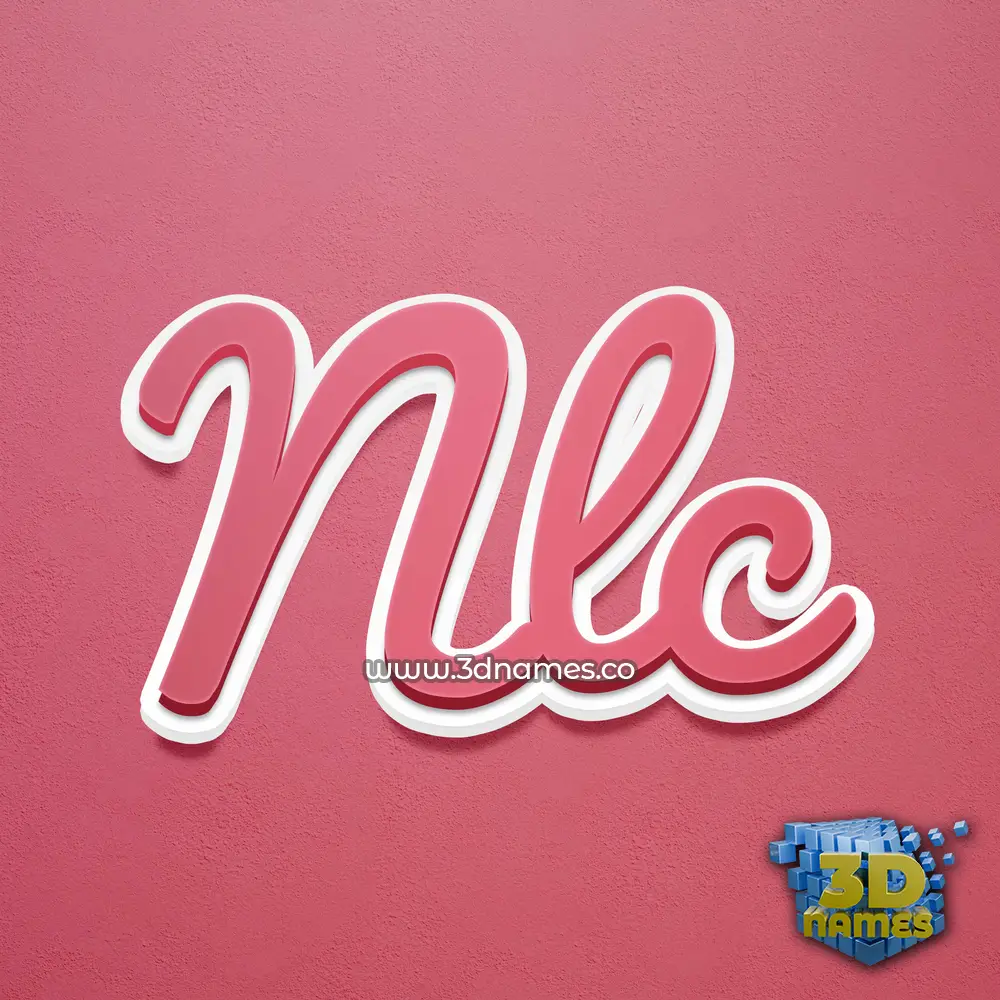 nlc in Red Scribble style - 3D name wallpaper