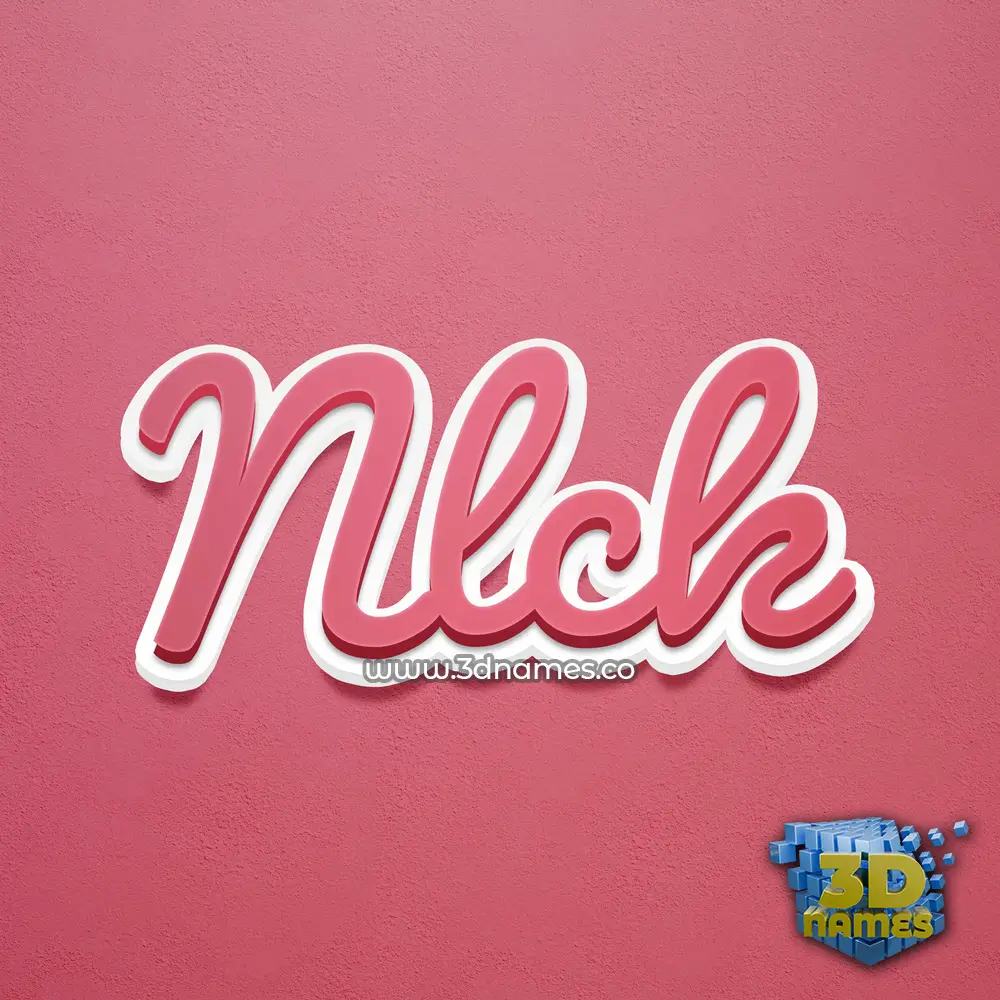 nlck in Red Scribble style - 3D name wallpaper