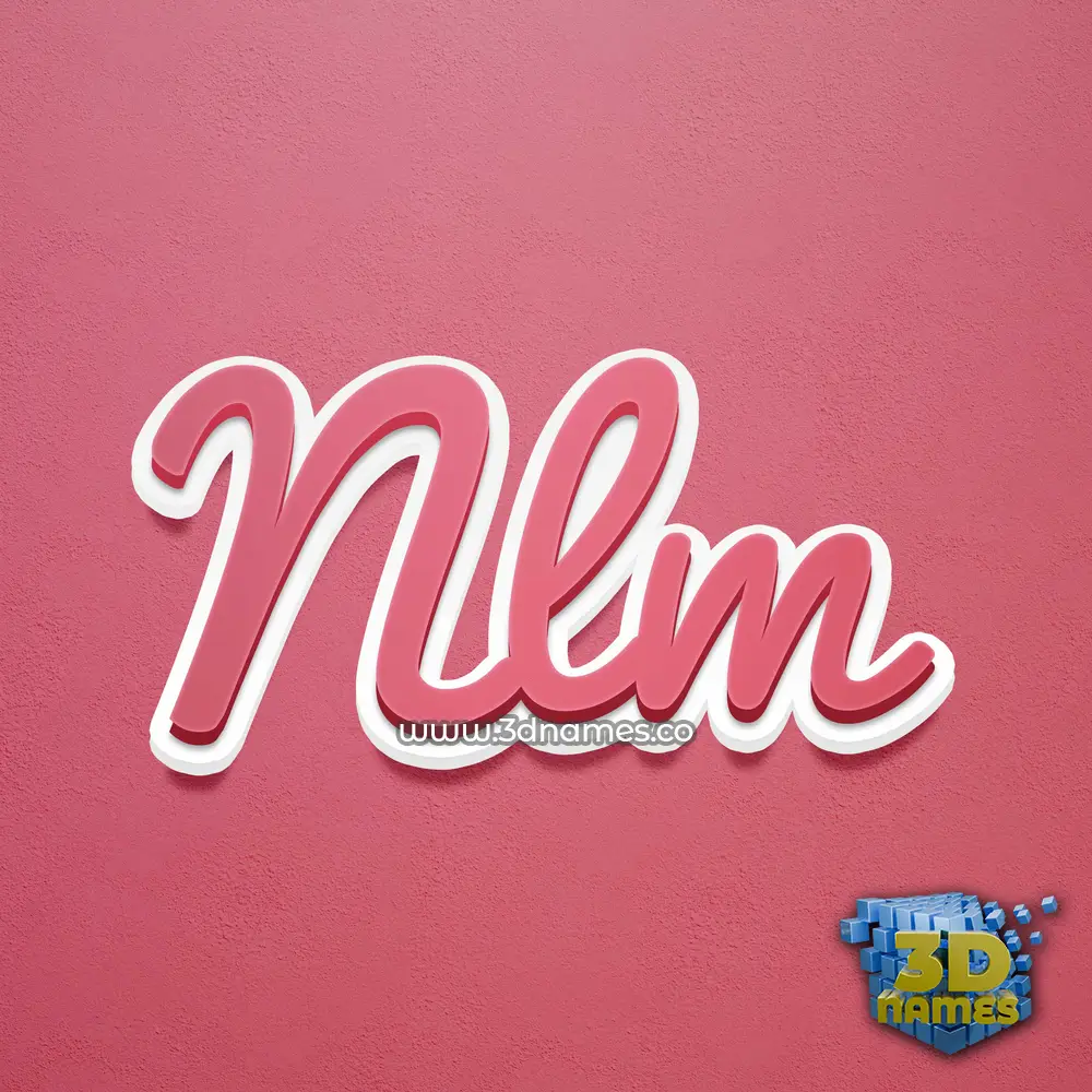 nlm in Red Scribble style - 3D name wallpaper