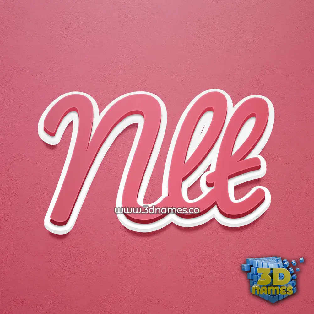 nlt in Red Scribble style - 3D name wallpaper