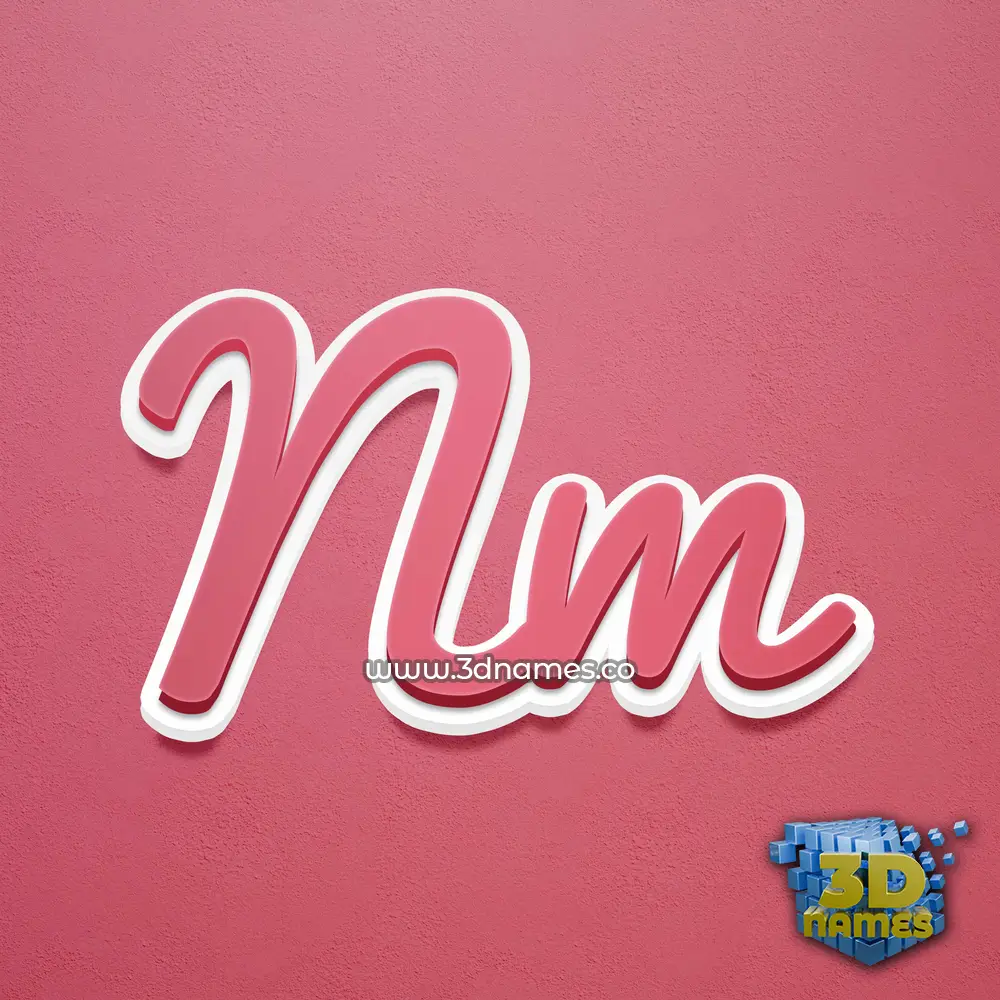 nm in Red Scribble style - 3D name wallpaper