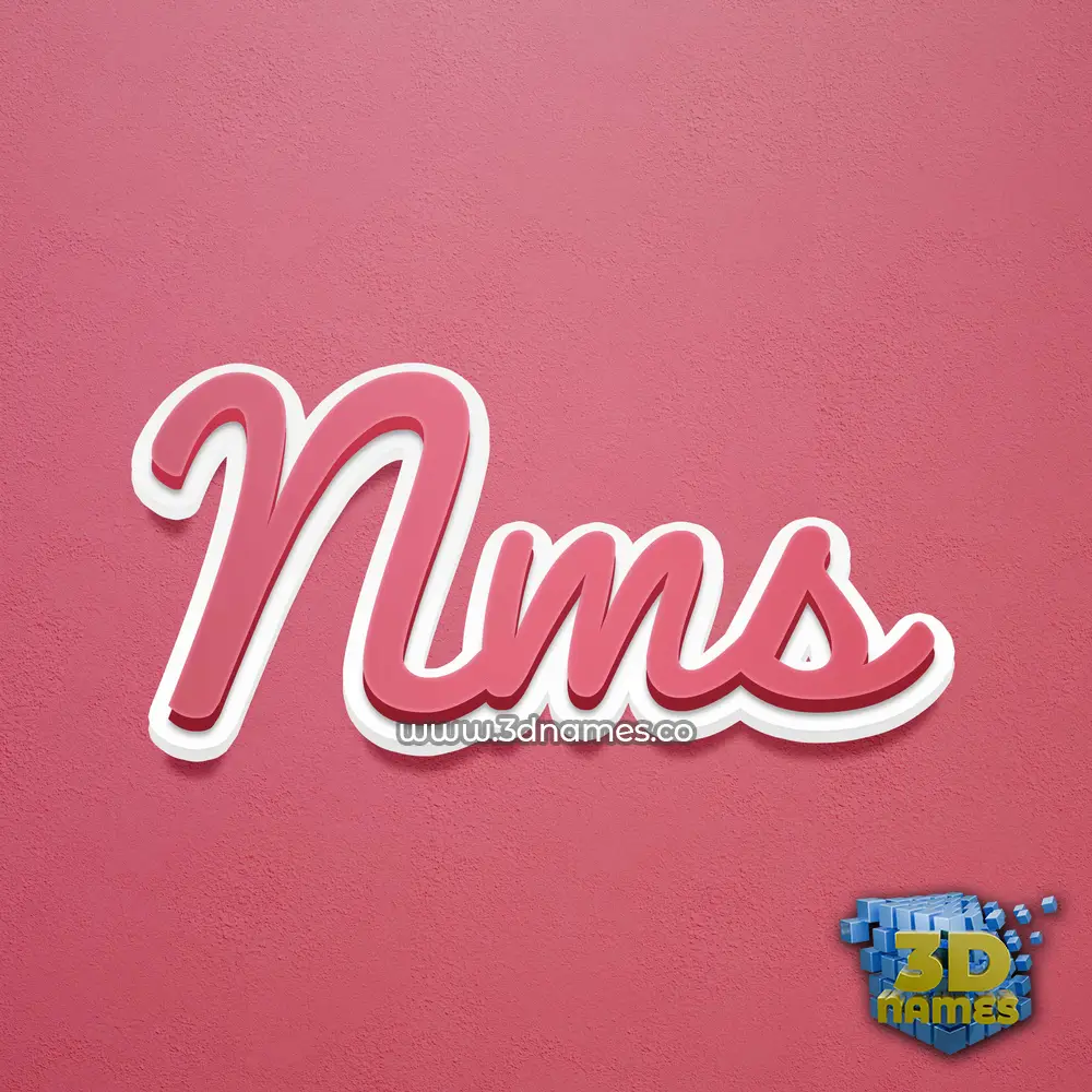 nms in Red Scribble style - 3D name wallpaper