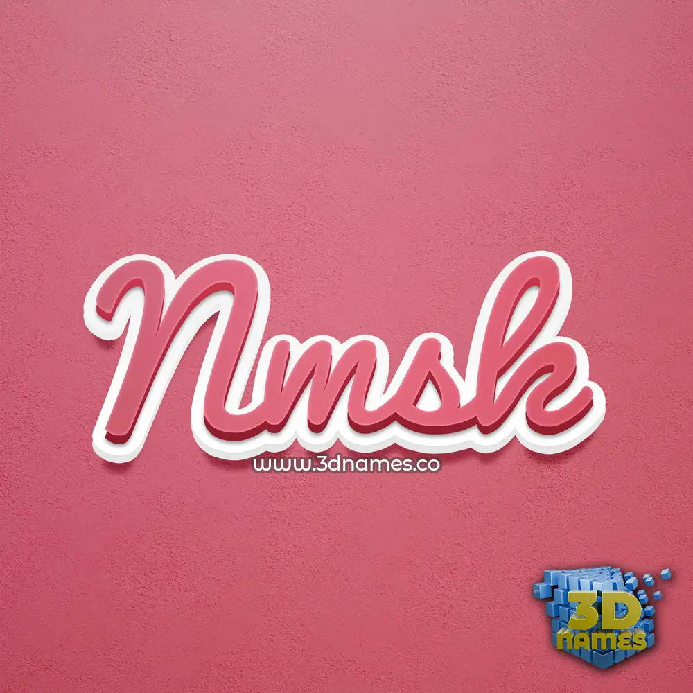 nmsk in Red Scribble style - 3D name wallpaper