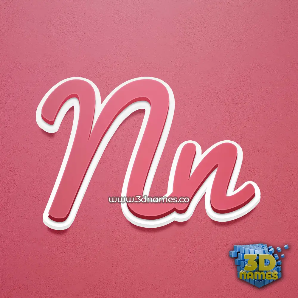nn in Red Scribble style - 3D name wallpaper