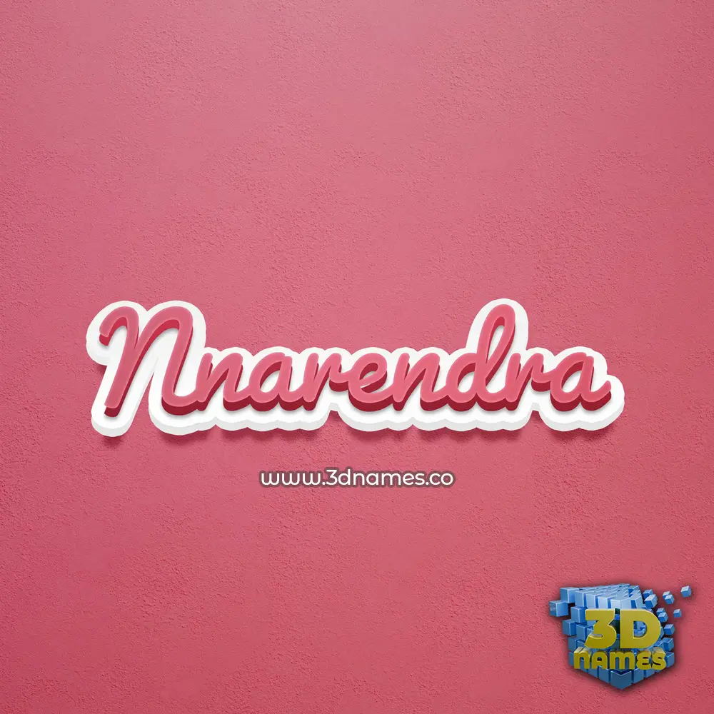 nnarendra in Red Scribble style - 3D name wallpaper