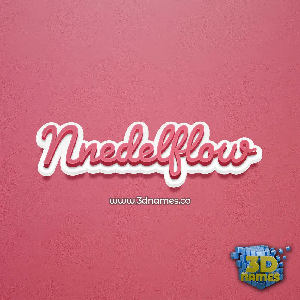 nnedelflow in Red Scribble style - 3D name wallpaper