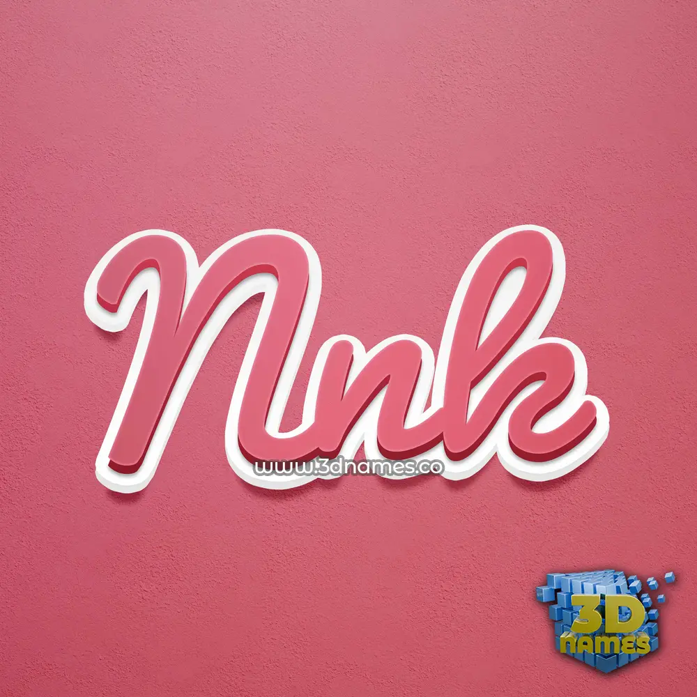 nnk in Red Scribble style - 3D name wallpaper